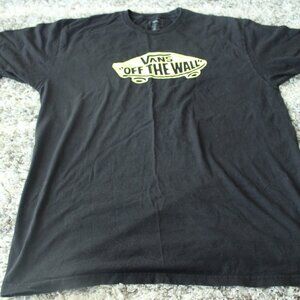Black VANS Off The Wall T-Shirt Men's Size X -Large Skateboard Logo Classic Fit